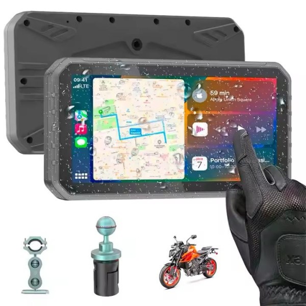 Support de guidon ferme 7 pouces moto Gps  navigateur Carplay 7 pouces bwm Carplay moto Carplay écran pour moto