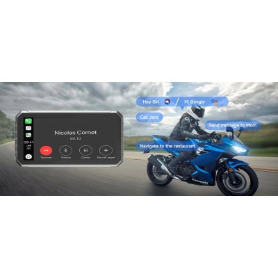 Support de guidon ferme 7 pouces moto Gps  navigateur Carplay 7 pouces bwm Carplay moto Carplay écran pour moto