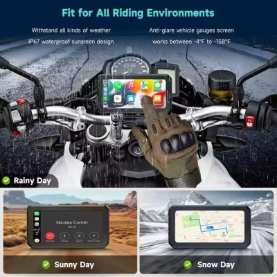 Support de guidon ferme 7 pouces moto Gps  navigateur Carplay 7 pouces bwm Carplay moto Carplay écran pour moto