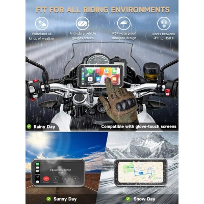 Support de guidon ferme 7 pouces moto Gps  navigateur Carplay 7 pouces bwm Carplay moto Carplay écran pour moto